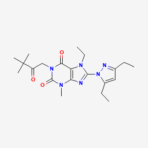 8-(3,5-diethyl-1H-pyrazol-1-yl)-1-(3,3-dimethyl-2-oxobutyl)-7-ethyl-3-methyl-1H-purine-2,6(3H,7H)-dione