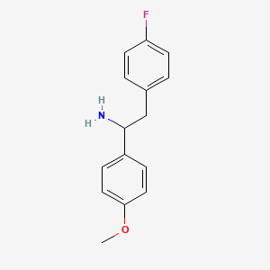 molecular formula C15H16FNO B2465175 2-(4-Fluorophenyl)-1-(4-methoxyphenyl)ethan-1-amine CAS No. 170688-03-6