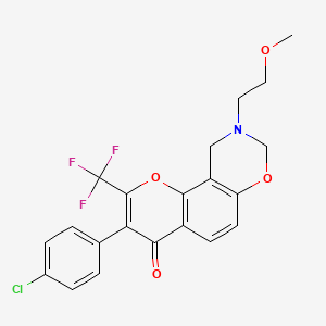 3-(4-chlorophenyl)-9-(2-methoxyethyl)-2-(trifluoromethyl)-9,10-dihydrochromeno[8,7-e][1,3]oxazin-4(8H)-one