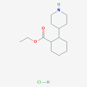 molecular formula C14H26ClNO2 B2465181 Ethyl 2-piperidin-4-ylcyclohexane-1-carboxylate;hydrochloride CAS No. 2375268-97-4