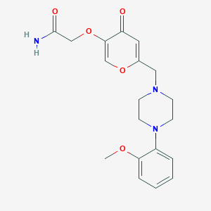molecular formula C19H23N3O5 B2465183 2-((6-((4-(2-甲氧基苯基)哌嗪-1-基)甲基)-4-氧代-4H-吡喃-3-基)氧基)乙酰胺 CAS No. 898455-69-1