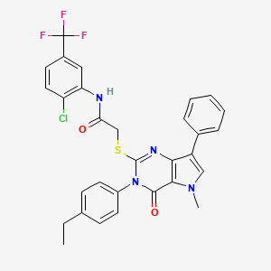 N-(2-chloro-5-(trifluoromethyl)phenyl)-2-((3-(4-ethylphenyl)-5-methyl-4-oxo-7-phenyl-4,5-dihydro-3H-pyrrolo[3,2-d]pyrimidin-2-yl)thio)acetamide