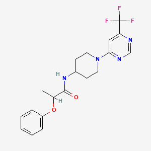 molecular formula C19H21F3N4O2 B2465186 2-phenoxy-N-{1-[6-(trifluoromethyl)pyrimidin-4-yl]piperidin-4-yl}propanamide CAS No. 1775410-84-8