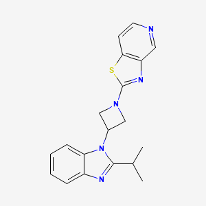 molecular formula C19H19N5S B2465189 2-(propan-2-yl)-1-(1-{[1,3]thiazolo[4,5-c]pyridin-2-yl}azetidin-3-yl)-1H-1,3-benzodiazole CAS No. 2415565-15-8