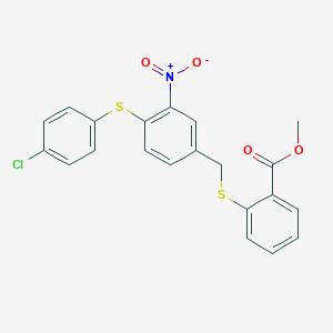 Methyl 2-({4-[(4-chlorophenyl)sulfanyl]-3-nitrobenzyl}sulfanyl)benzenecarboxylate