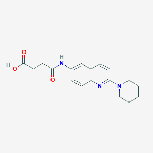 molecular formula C19H23N3O3 B2465197 4-[(4-Methyl-2-piperidin-1-ylquinolin-6-yl)amino]-4-oxobutanoic acid CAS No. 685523-90-4