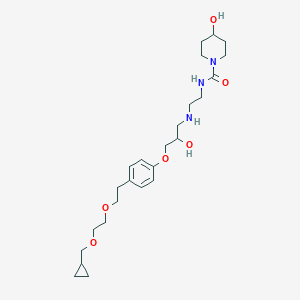 molecular formula C25H41N3O6 B024652 N-[2-[[3-[4-[2-[2-(cyclopropylmethoxy)ethoxy]ethyl]phenoxy]-2-hydroxypropyl]amino]ethyl]-4-hydroxypiperidine-1-carboxamide CAS No. 108495-27-8