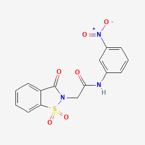 molecular formula C15H11N3O6S B2465200 2-(1,1-dioxido-3-oxobenzo[d]isothiazol-2(3H)-yl)-N-(3-nitrophenyl)acetamide CAS No. 54371-58-3