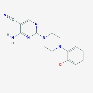 molecular formula C16H18N6O B246521 4-Amino-2-[4-(2-methoxyphenyl)-1-piperazinyl]-5-pyrimidinecarbonitrile 