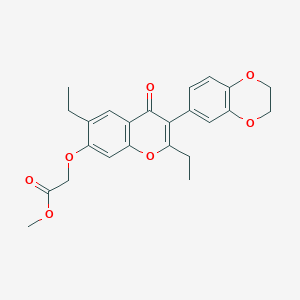 molecular formula C24H24O7 B2465212 甲基{[3-(2,3-二氢-1,4-苯并二氧杂环-6-基)-2,6-二乙基-4-氧代-4H-色满-7-基]氧基}乙酸酯 CAS No. 180077-41-2