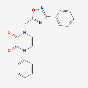 1-phenyl-4-((3-phenyl-1,2,4-oxadiazol-5-yl)methyl)pyrazine-2,3(1H,4H)-dione