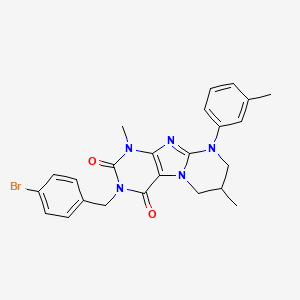 3-(4-bromobenzyl)-1,7-dimethyl-9-(m-tolyl)-6,7,8,9-tetrahydropyrimido[2,1-f]purine-2,4(1H,3H)-dione