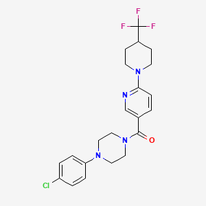 [4-(4-Chlorophenyl)piperazino]{6-[4-(trifluoromethyl)piperidino]-3-pyridinyl}methanone