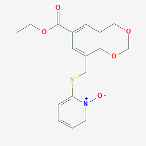 molecular formula C17H17NO5S B2465229 2-({[6-(ethoxycarbonyl)-4H-1,3-benzodioxin-8-yl]methyl}thio)pyridinium-1-olate CAS No. 680215-55-8