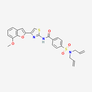 molecular formula C25H23N3O5S2 B2465230 4-(N,N-二烯丙基磺酰氨基)-N-(4-(7-甲氧基苯并呋喃-2-基)噻唑-2-基)苯甲酰胺 CAS No. 921869-72-9