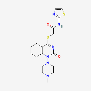 2-((1-(4-methylpiperazin-1-yl)-2-oxo-1,2,5,6,7,8-hexahydroquinazolin-4-yl)thio)-N-(thiazol-2-yl)acetamide