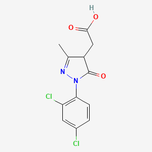 molecular formula C12H10Cl2N2O3 B2465241 2-[1-(2,4-dichlorophenyl)-3-methyl-5-oxo-4H-pyrazol-4-yl]acetic acid CAS No. 1152535-42-6