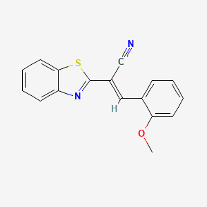 molecular formula C17H12N2OS B2465254 (E)-2-(benzo[d]thiazol-2-yl)-3-(2-methoxyphenyl)acrylonitrile CAS No. 112632-95-8