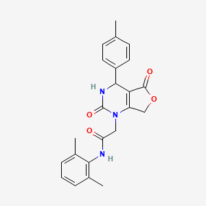 molecular formula C23H23N3O4 B2465263 N-(2,6-dimethylphenyl)-2-(2,5-dioxo-4-(p-tolyl)-3,4-dihydrofuro[3,4-d]pyrimidin-1(2H,5H,7H)-yl)acetamide CAS No. 1251699-03-2