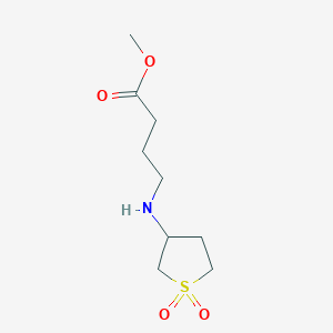 molecular formula C9H18ClNO4S B2465269 Methyl 4-[(1,1-dioxidotetrahydrothiophen-3-yl)amino]butanoate CAS No. 1245569-32-7