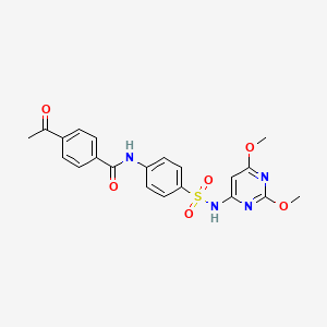 4-acetyl-N-(4-(N-(2,6-dimethoxypyrimidin-4-yl)sulfamoyl)phenyl)benzamide
