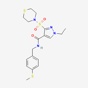 1-ethyl-N-(4-(methylthio)benzyl)-3-(thiomorpholinosulfonyl)-1H-pyrazole-4-carboxamide