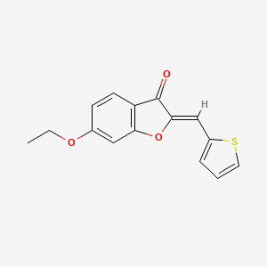 molecular formula C15H12O3S B2465286 (Z)-6-乙氧基-2-(噻吩-2-基亚甲基)苯并呋喃-3(2H)-酮 CAS No. 623117-32-8