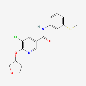 molecular formula C17H17ClN2O3S B2465294 5-chloro-N-(3-(methylthio)phenyl)-6-((tetrahydrofuran-3-yl)oxy)nicotinamide CAS No. 1903564-20-4