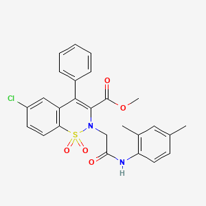 methyl 6-chloro-2-(2-((2,4-dimethylphenyl)amino)-2-oxoethyl)-4-phenyl-2H-benzo[e][1,2]thiazine-3-carboxylate 1,1-dioxide