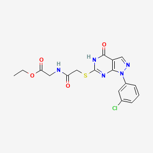 ethyl 2-(2-((1-(3-chlorophenyl)-4-hydroxy-1H-pyrazolo[3,4-d]pyrimidin-6-yl)thio)acetamido)acetate