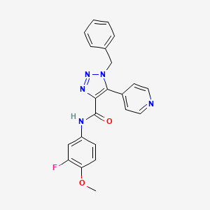 molecular formula C22H18FN5O2 B2465300 1-benzyl-N-(3-fluoro-4-methoxyphenyl)-5-(pyridin-4-yl)-1H-1,2,3-triazole-4-carboxamide CAS No. 1795086-80-4
