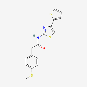 molecular formula C16H14N2OS3 B2465304 2-(4-(methylthio)phenyl)-N-(4-(thiophen-2-yl)thiazol-2-yl)acetamide CAS No. 919849-94-8