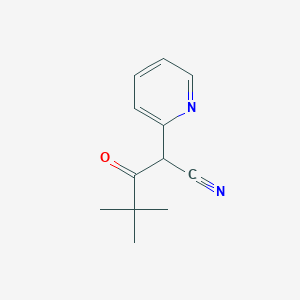 molecular formula C12H14N2O B2465308 4,4-Dimethyl-3-oxo-2-(pyridin-2-yl)pentanenitrile CAS No. 1485664-04-7