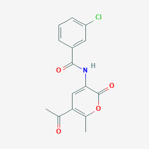 N-(5-acetyl-6-methyl-2-oxo-2H-pyran-3-yl)-3-chlorobenzenecarboxamide