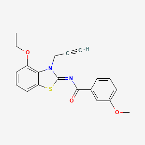molecular formula C20H18N2O3S B2465318 N-(4-乙氧基-3-丙-2-炔基-1,3-苯并噻唑-2-亚甲基)-3-甲氧基苯甲酰胺 CAS No. 868377-05-3