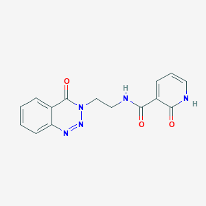 molecular formula C15H13N5O3 B2465319 2-oxo-N-(2-(4-oxobenzo[d][1,2,3]triazin-3(4H)-yl)ethyl)-1,2-dihydropyridine-3-carboxamide CAS No. 2034324-67-7