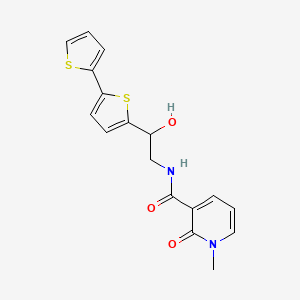 molecular formula C17H16N2O3S2 B2465327 N-(2-{[2,2'-bithiophene]-5-yl}-2-hydroxyethyl)-1-methyl-2-oxo-1,2-dihydropyridine-3-carboxamide CAS No. 2097924-81-5