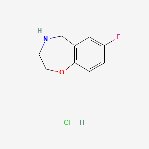 molecular formula C9H11ClFNO B2465335 7-氟-2,3,4,5-四氢-1,4-苯并噁唑啉盐酸盐 CAS No. 2172500-14-8