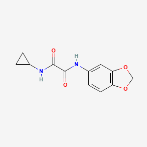 molecular formula C12H12N2O4 B2465340 N'-(1,3-benzodioxol-5-yl)-N-cyclopropyloxamide CAS No. 701223-32-7