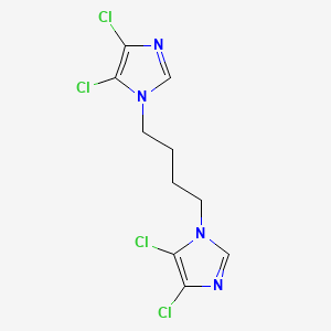 molecular formula C10H10Cl4N4 B2465341 4,5-dichloro-1-[4-(4,5-dichloro-1H-imidazol-1-yl)butyl]-1H-imidazole CAS No. 662138-43-4