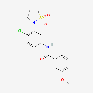 molecular formula C17H17ClN2O4S B2465342 N-(4-chloro-3-(1,1-dioxidoisothiazolidin-2-yl)phenyl)-3-methoxybenzamide CAS No. 946344-29-2