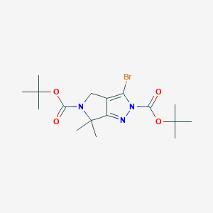 Di-tert-butyl 3-bromo-6,6-dimethylpyrrolo[3,4-c]pyrazole-2,5(4H,6H)-dicarboxylate