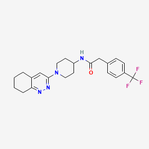 molecular formula C22H25F3N4O B2465350 N-(1-(5,6,7,8-四氢环辛诺林-3-基)哌啶-4-基)-2-(4-(三氟甲基)苯基)乙酰胺 CAS No. 2034411-23-7