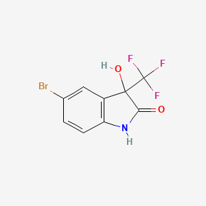 molecular formula C9H5BrF3NO2 B2465372 5-bromo-3-hydroxy-3-(trifluoromethyl)-2,3-dihydro-1H-indol-2-one CAS No. 749218-86-8