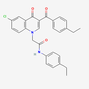 molecular formula C28H25ClN2O3 B2465373 2-(6-chloro-3-(4-ethylbenzoyl)-4-oxoquinolin-1(4H)-yl)-N-(4-ethylphenyl)acetamide CAS No. 895645-97-3