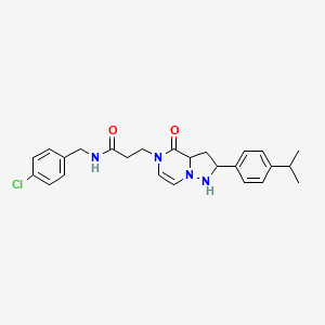 N-[(4-chlorophenyl)methyl]-3-{4-oxo-2-[4-(propan-2-yl)phenyl]-4H,5H-pyrazolo[1,5-a]pyrazin-5-yl}propanamide