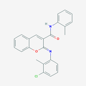 molecular formula C24H19ClN2O2 B2465388 (2Z)-2-[(3-chloro-2-methylphenyl)imino]-N-(2-methylphenyl)-2H-chromene-3-carboxamide CAS No. 1327187-70-1