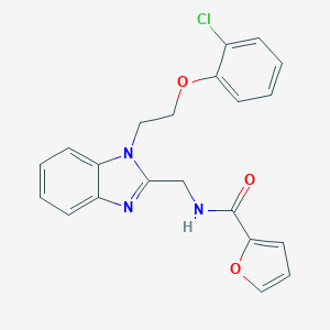 molecular formula C21H18ClN3O3 B246539 N-({1-[2-(2-chlorophenoxy)ethyl]-1H-benzimidazol-2-yl}methyl)-2-furamide 