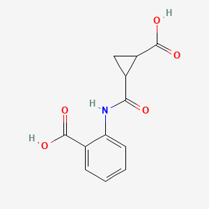molecular formula C12H11NO5 B2465390 2-((2-Carboxycyclopropyl)carbonylamino)benzoic acid CAS No. 1024114-61-1
