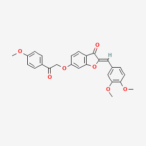 molecular formula C26H22O7 B2465393 (Z)-2-(3,4-二甲氧基苄亚叉)-6-(2-(4-甲氧基苯基)-2-氧代乙氧基)苯并呋喃-3(2H)-酮 CAS No. 858767-62-1